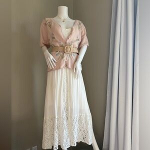 Vintage sweater, Heirloom Collection, Cotton blend, embroidered, beaded